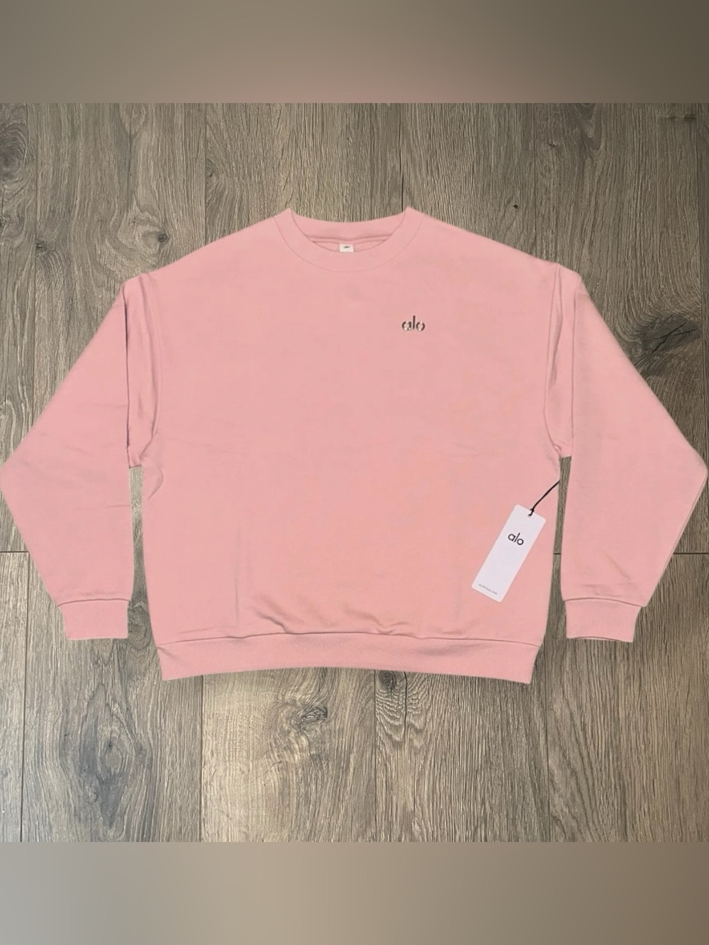 Alo Yoga Accolade Crew Neck Pullover Pink Quartz Sweatshirt Size Large